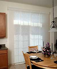 Fabric Panel Track Blinds, Cordless Wand Control